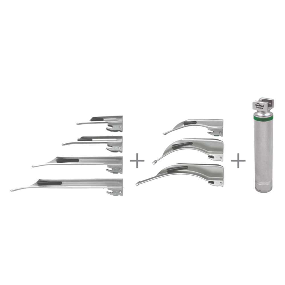 GreenLine®/D™ Disposable Laryngoscope Kit – All-Metal Mac, Miller, Chrome Plated Medium Handle GreenLine®/D™ Disposable Laryngoscope Kit – All-Metal Mac, Miller, Chrome Plated Medium Handle