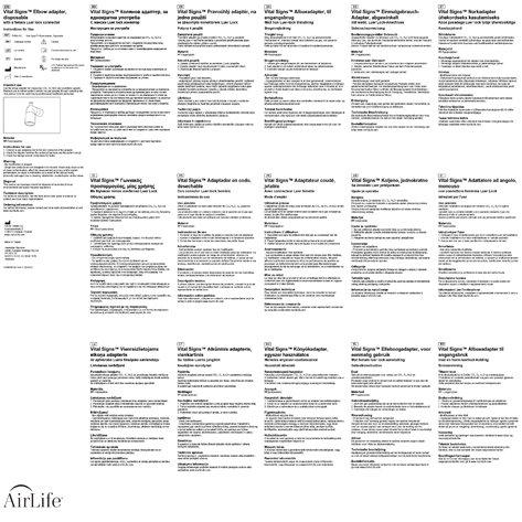 Instructions for Use: Vital Signs Elbow Adapter Disposable – Rev. A 11/11/25 Thumbnail