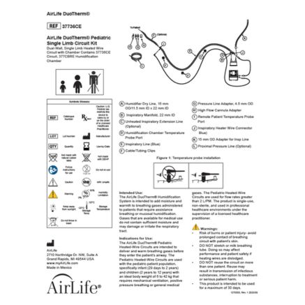 Instructions for Use: AirLife DuoTherm® Neonate Pediatric Single Limb Circuit Rev 1 8/12/26 Thumbnail