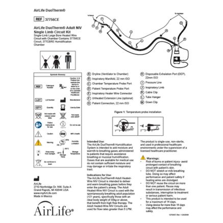 Instructions for Use: AirLife DuoTherm® Adult Single Limb NIV Circuit Kit Rev 1 8/12/26 Thumbnail