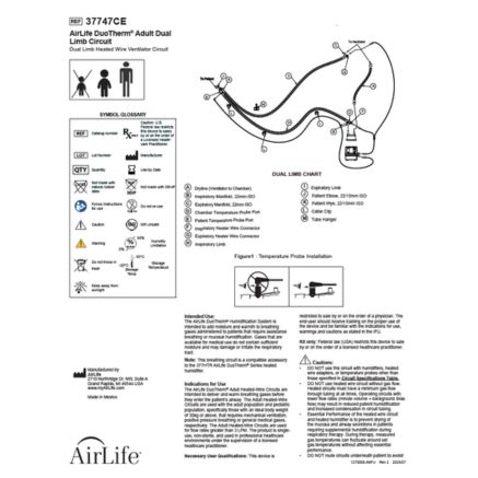 Instructions for Use: AirLife DuoTherm® Adult Dual Limb Circuit Kit, Dual-Wall Heated Wire Circuit with Chamber Rev 1 8/12/26 Thumbnail