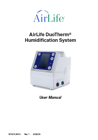 Instructions for Use: AirLife DuoTherm 
Humidification System User Manual – Rev. 1 8/11/2025 Thumbnail