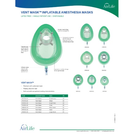 Inflatable Anesthesia Masks Literature Sheet Thumbnail