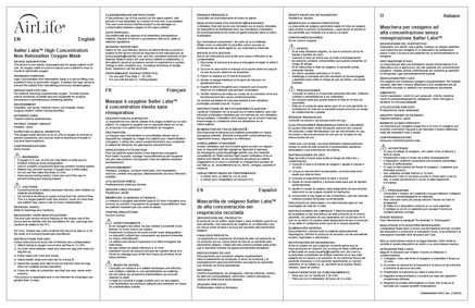 Instructions for Use: O2 Mask Non-Rebreather Thumbnail